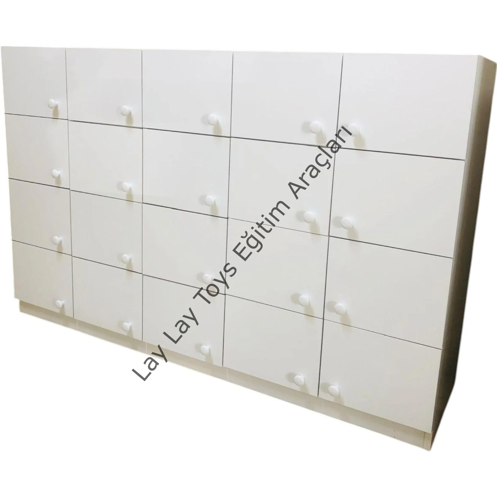 anaokulu için 20 kapaklı beyaz çocuk dolabı öğrenci vestiyer modeli