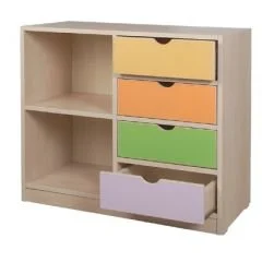 2 Bölmeli 4 Çekmeceli Dolap anaokulu ve kreş sınıf dolabı