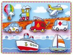 3D Taşıtlar Puzzle ahşap okul öncesi kulplu yapboz