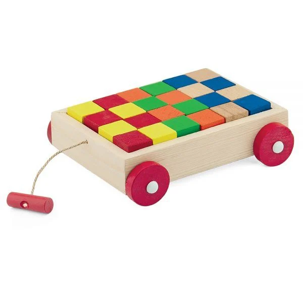 Ahşap arabalı bloklar eğitici oyuncak