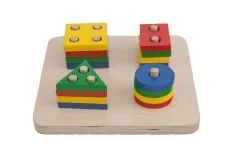 Ahşap geometrik şekiller anaokulu eğitim seti