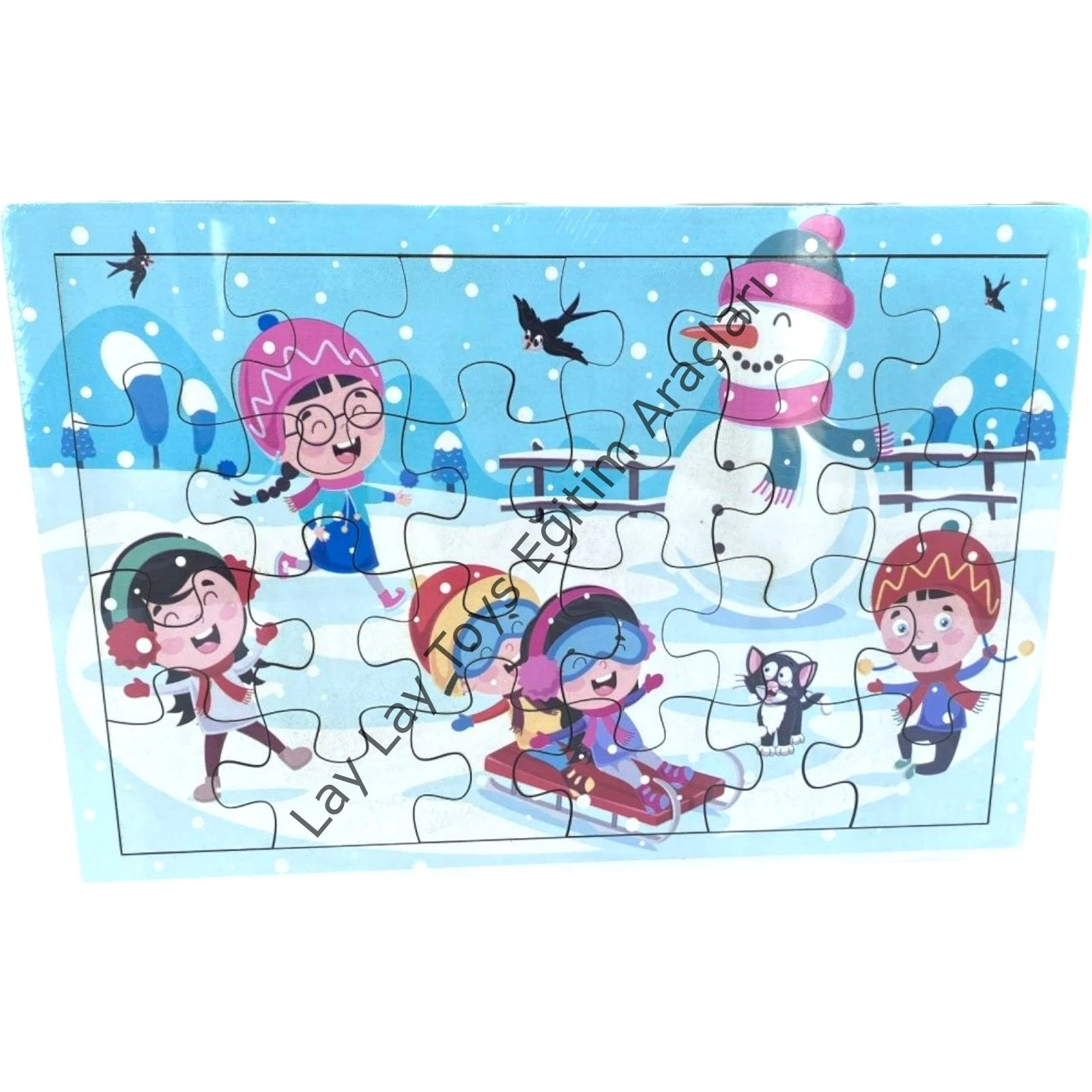 Ahşap kış ve oyun puzzle anaokulu ve kreşler için eğitici çocuk puzzle seti