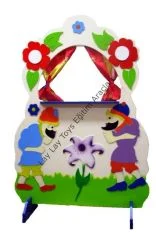 anaokulu için ahşap eğitici kukla sahnesi 120x90 cm