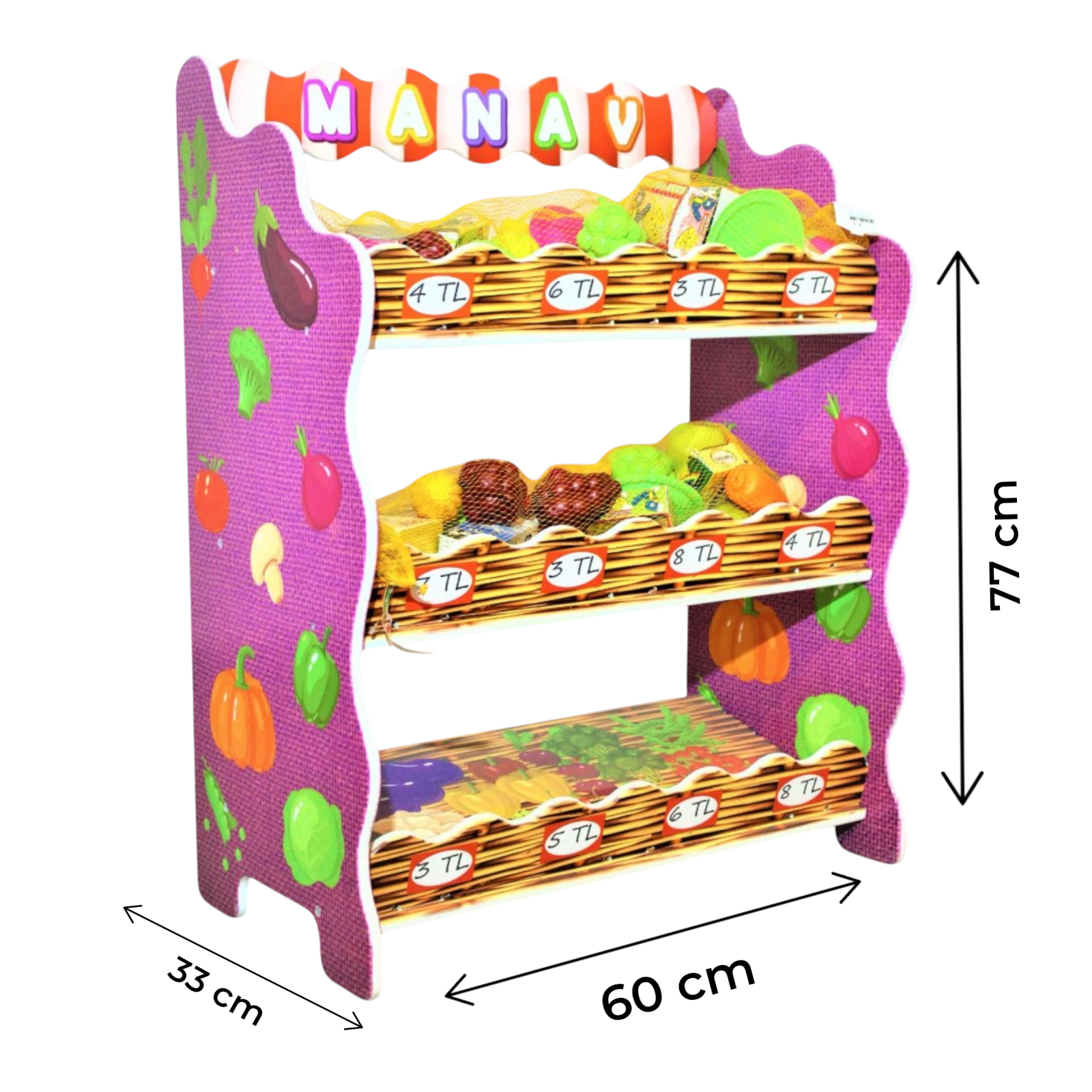 Anaokulu için ahşap mini manav köşesi