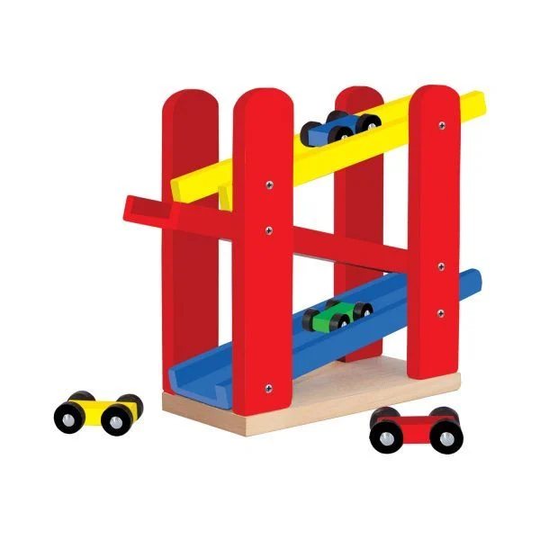 Ahşap oyun rampası yarış arabalı eğitici oyuncak