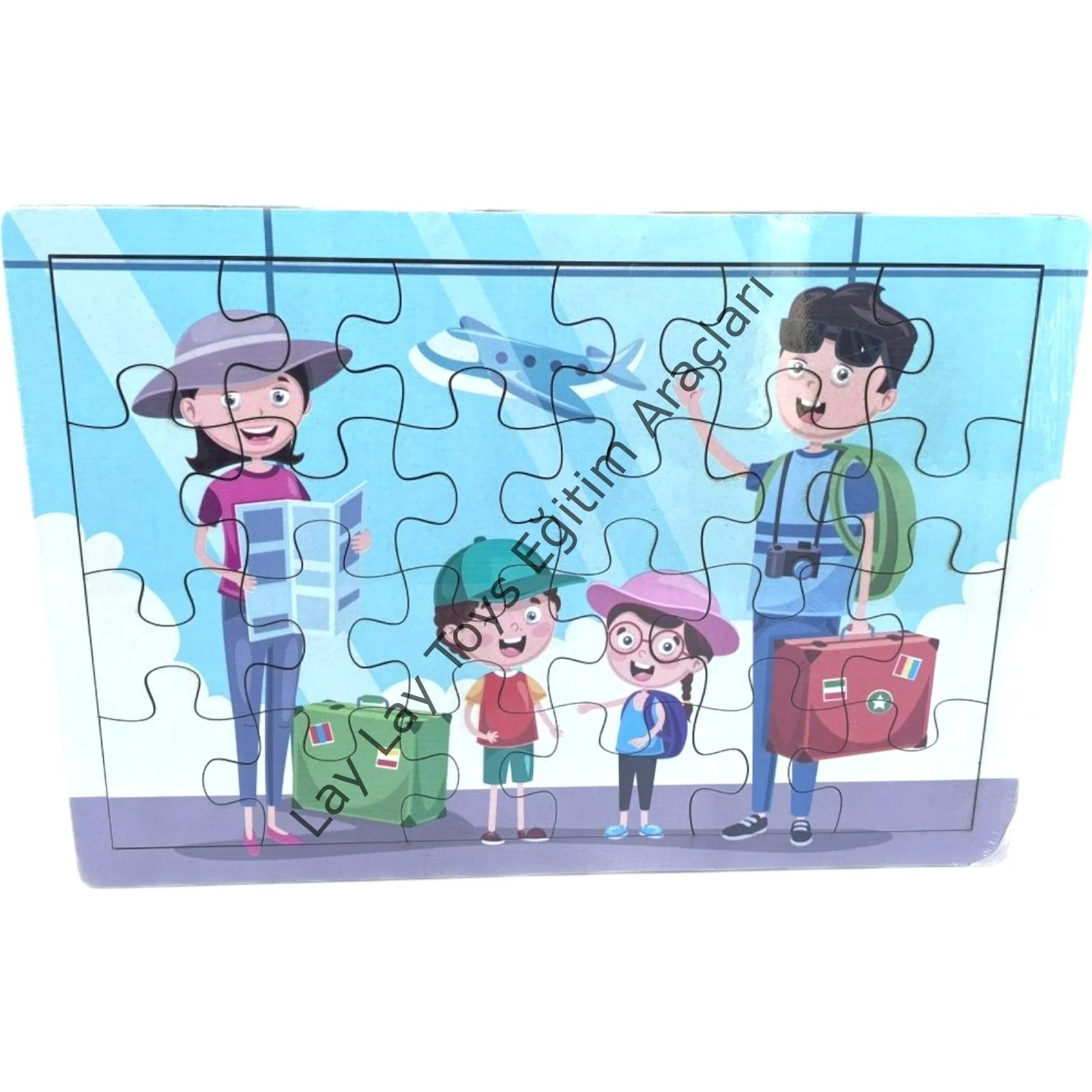 Ahşap tatile gidiyoruz puzzle anaokulu ve kreşler için eğitici çocuk puzzle seti