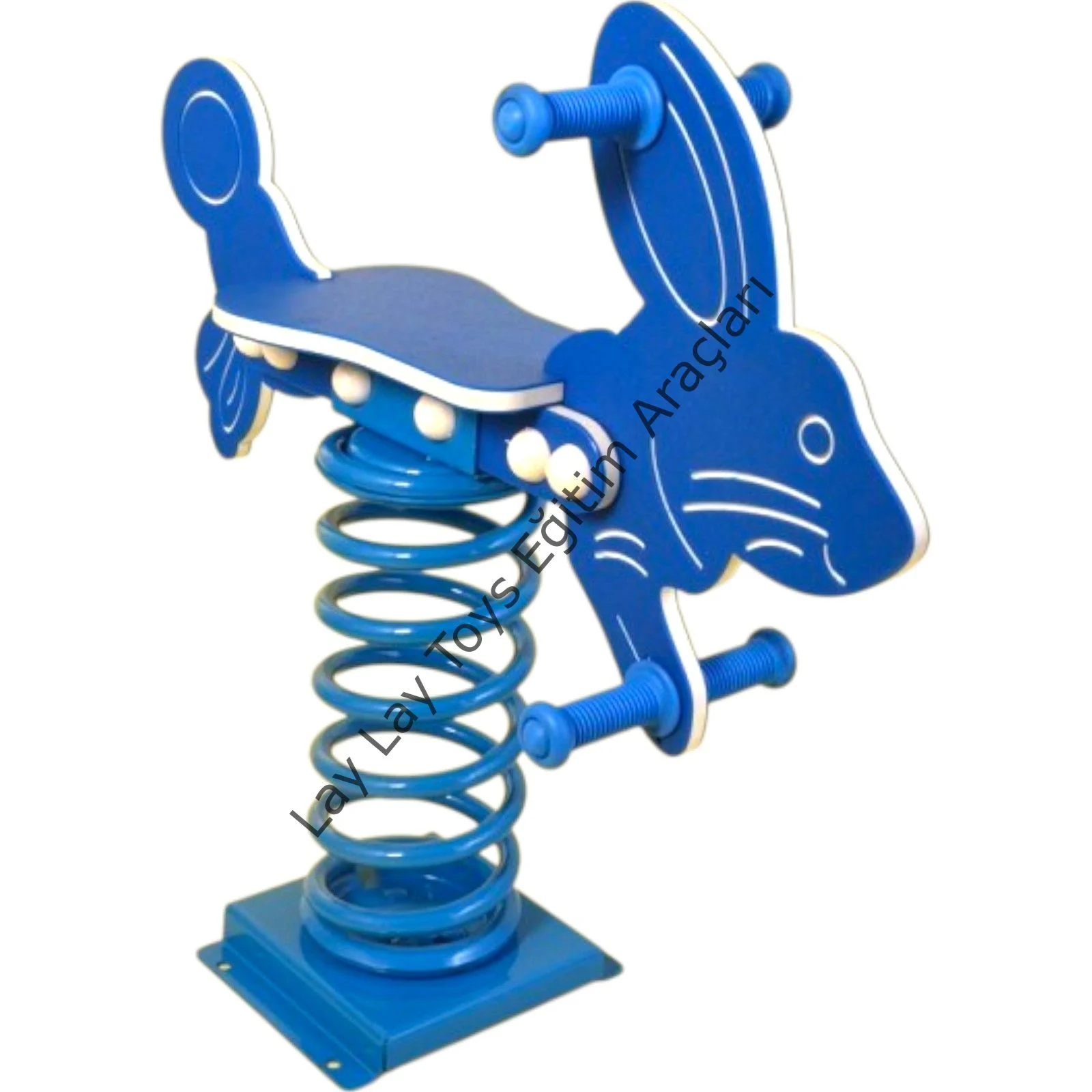 Ahşap tavşan figürlü zıpzıp anaokulu ve kreşler için çocuk parkı yaylı oyuncağı