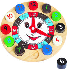 Ahşap geometrik saat puzzle anaokulu ve kreş