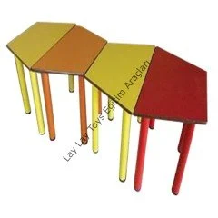 anaokulu için 4 parçalı çocuk etkinlik masası kreş sınıf masası 120x240x55 cm
