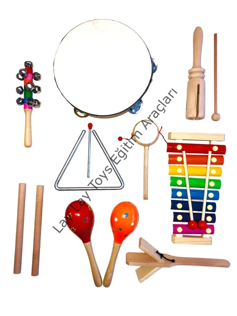 anaokulu için 11 parça eğitici müzik aleti oyuncak seti