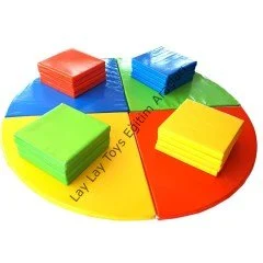 anaokulu ve kreşler için renkli yuvarlak oyun minderi seti