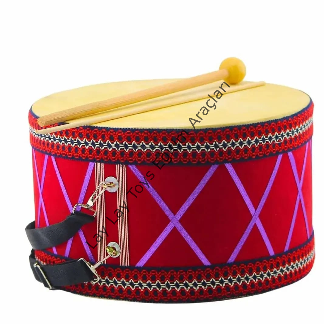 Askılı çocuk davulu 30 cm anaokulu ve kreşler için eğitici müzik aleti