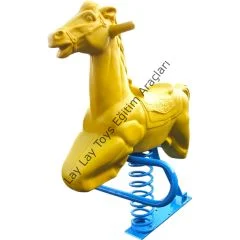 anaokulu ve kreş için at figürlü yaylı zipzip park oyuncağı