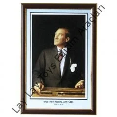 anaokulu ve okul için çerçeveli Atatürk portresi eğitim panosu