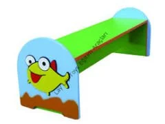 anaokulu için kaplumbağa figürlü ahşap çocuk oturma bankı dekoratif sınıf mobilyası