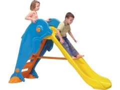 209x94x127 cm ölçülerinde balık (yunus) kaydırak, anaokulu ve kreşler için iç ve dış mekân çocuk oyun parkı ürünü