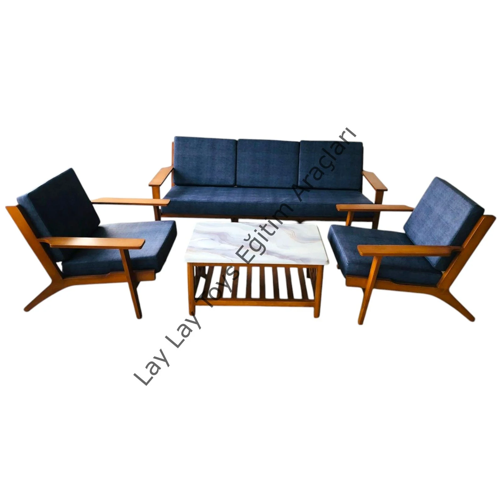 Bekleme alanı ahşap koltuk takımı anaokulu ofis ve lobi için oturma grubu