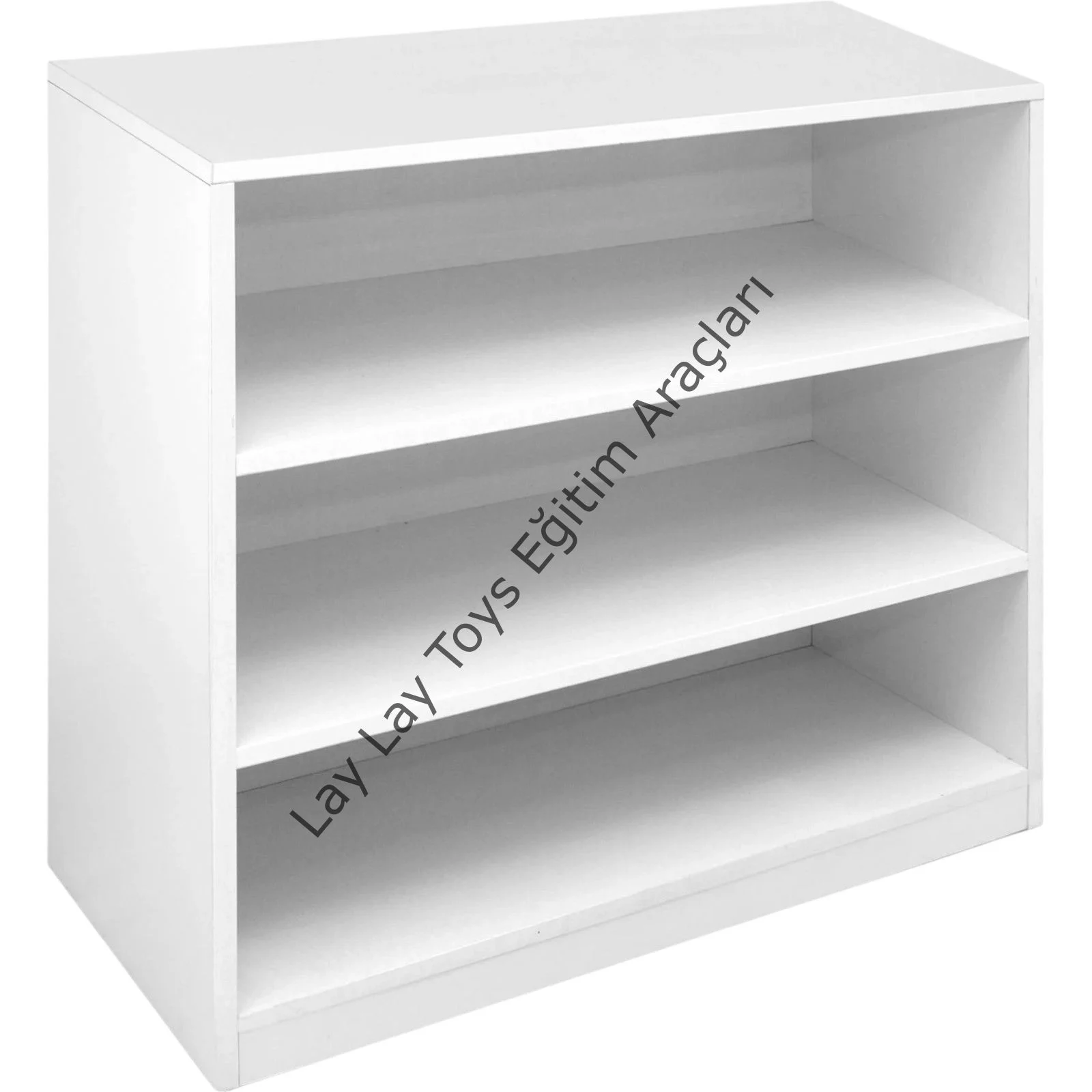 3 bölmeli çocuk dolabı anaokulu ve kreşler için beyaz raflı dolap