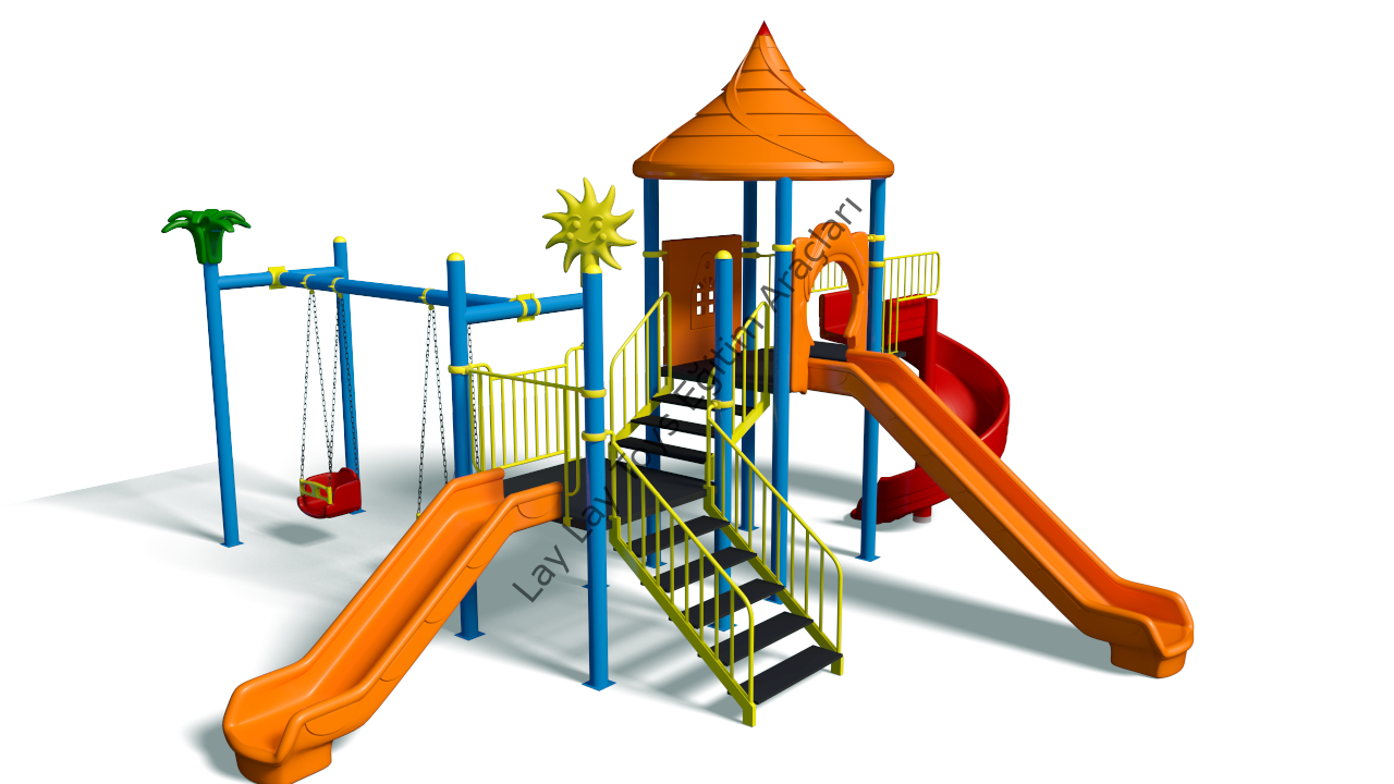 Anaokulu ve kreşler için dış mekâna uygun çocuk oyun parkı seti
