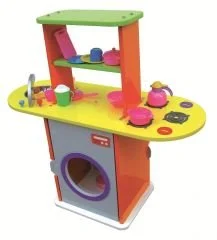 Demonteli lake ahşap mutfak seti, anaokulu ve kreş için