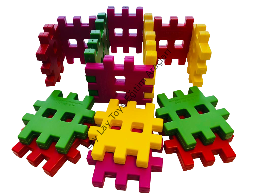 anaokulu için 16 parça ef blok dev geçmeli yapı oyuncak seti