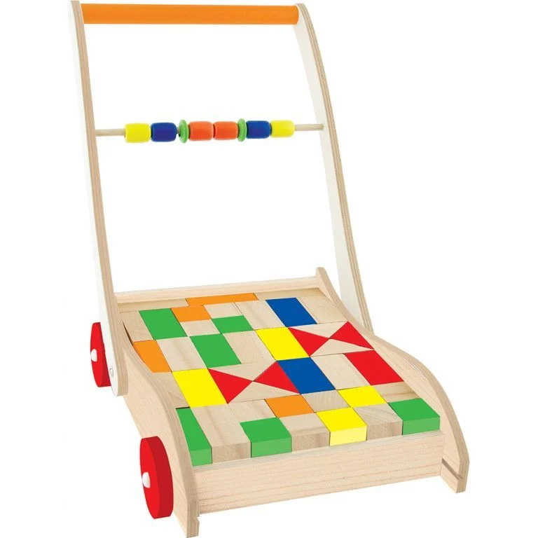 Eğitici ahşap bloklu araba