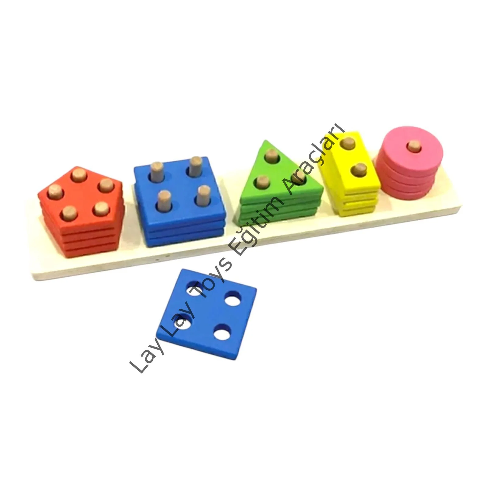 Geometrik beşli bultak anaokulu için ahşap geometrik şekiller eğitici oyunu