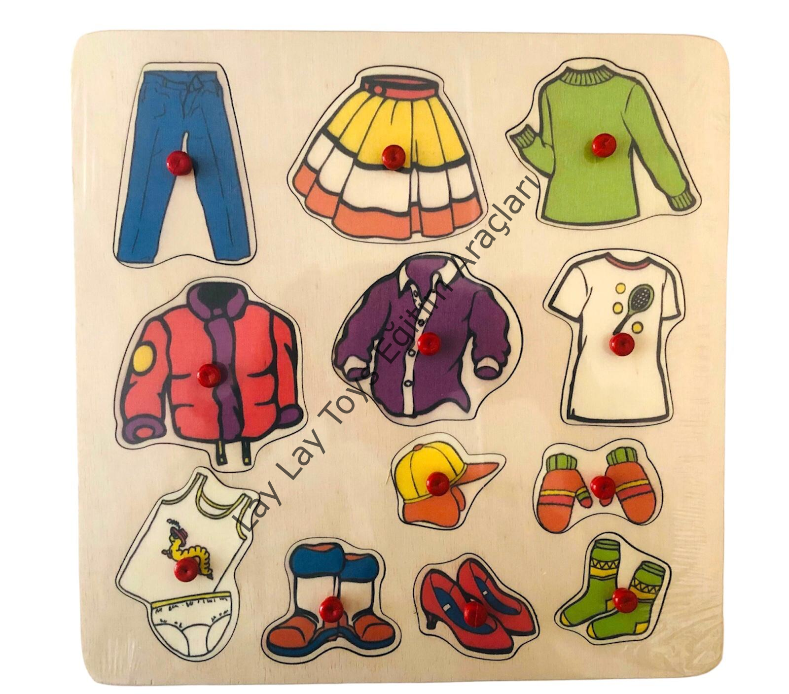 anaokulu için giyecekler puzzle ahşap eğitici zeka oyunu