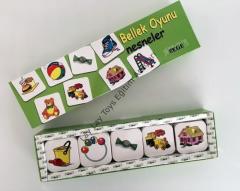 Nesneler temalı hafıza oyunu okul öncesi bellek kartları