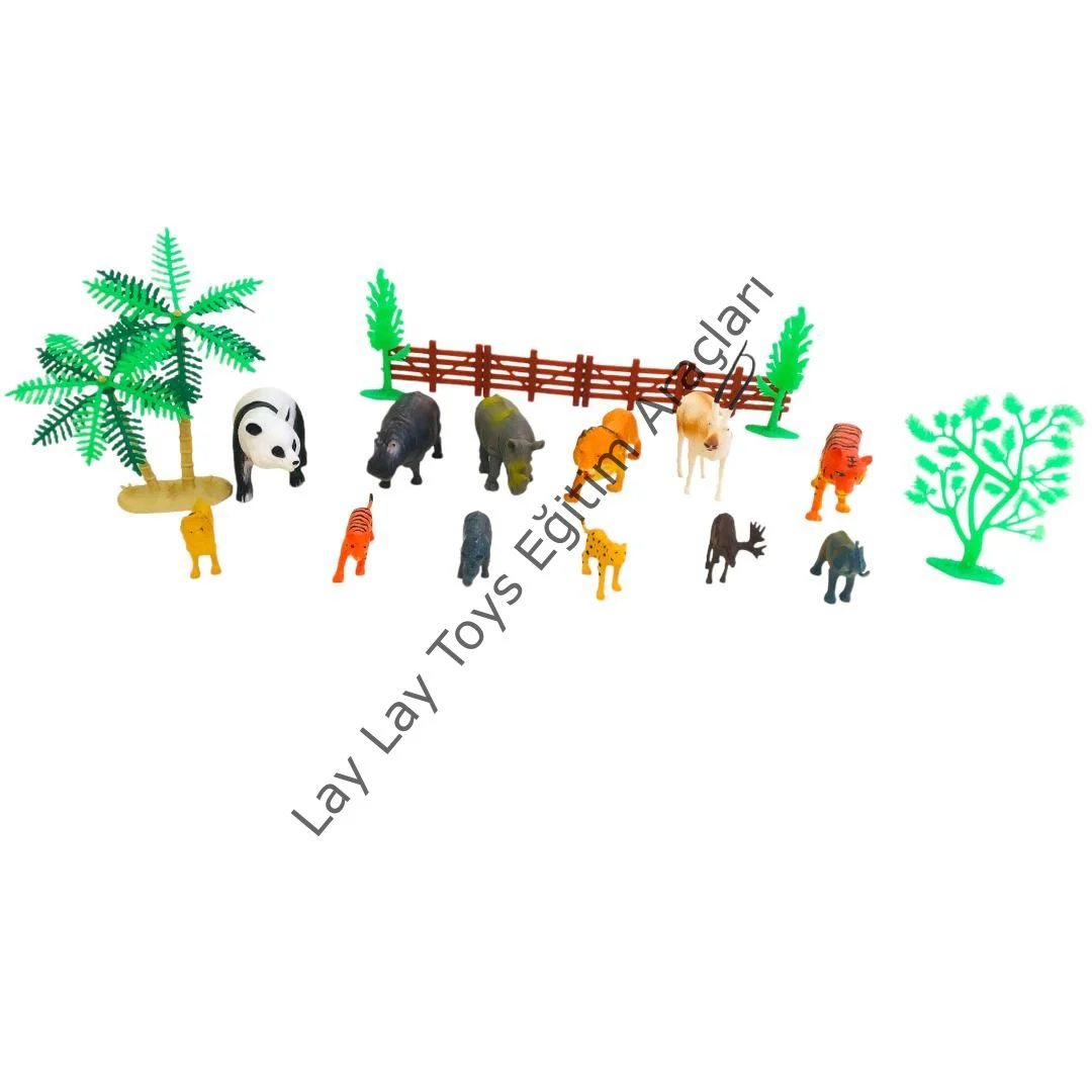 anaokulu için 20 parça plastik eğitici hayvan oyuncak seti