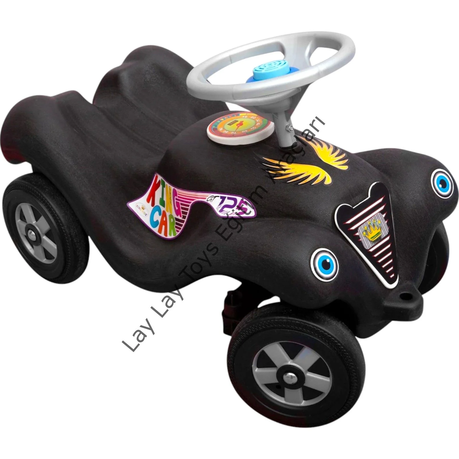 İlk arabam siyah anaokulu ve kreşler için 12 ay üzeri pedalsız çocuk arabası