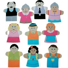 İnsan figürlü el kuklası %100 pamuk anaokulu kukla