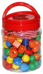 İpe boncuk dizme 90 parça ahşap eğitim seti