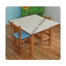 Kare anaokulu masası ahşap ayaklı 60x60 cm çocuk ve kreş masası