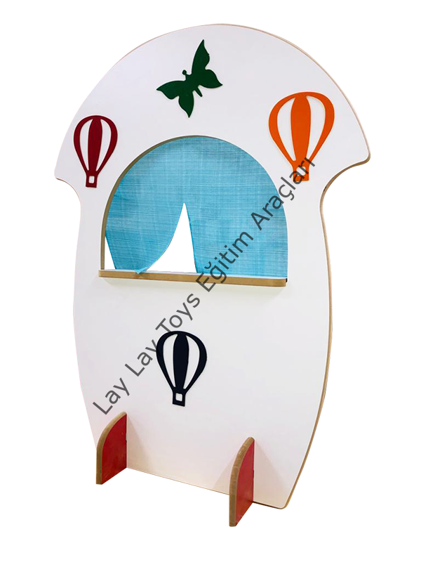anaokulu için uçan balon temalı kukla sahnesi kukla köşesi 87x110 cm