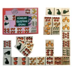 Küme Eşleştirme Oyunu Domino 36 parça ahşap matematik materyali