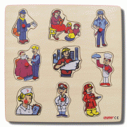 Meslekler Puzzle 30x30 cm 9 meslekli ahşap eğitici oyun