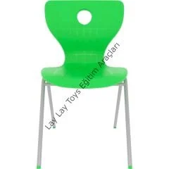 Mono blok metal ayaklı yetişkin sandalyesi anaokulu ve kreşler için ergonomik sandalye