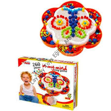 anaokulu için mozaik çivi oyunu 260 parça eğitici set