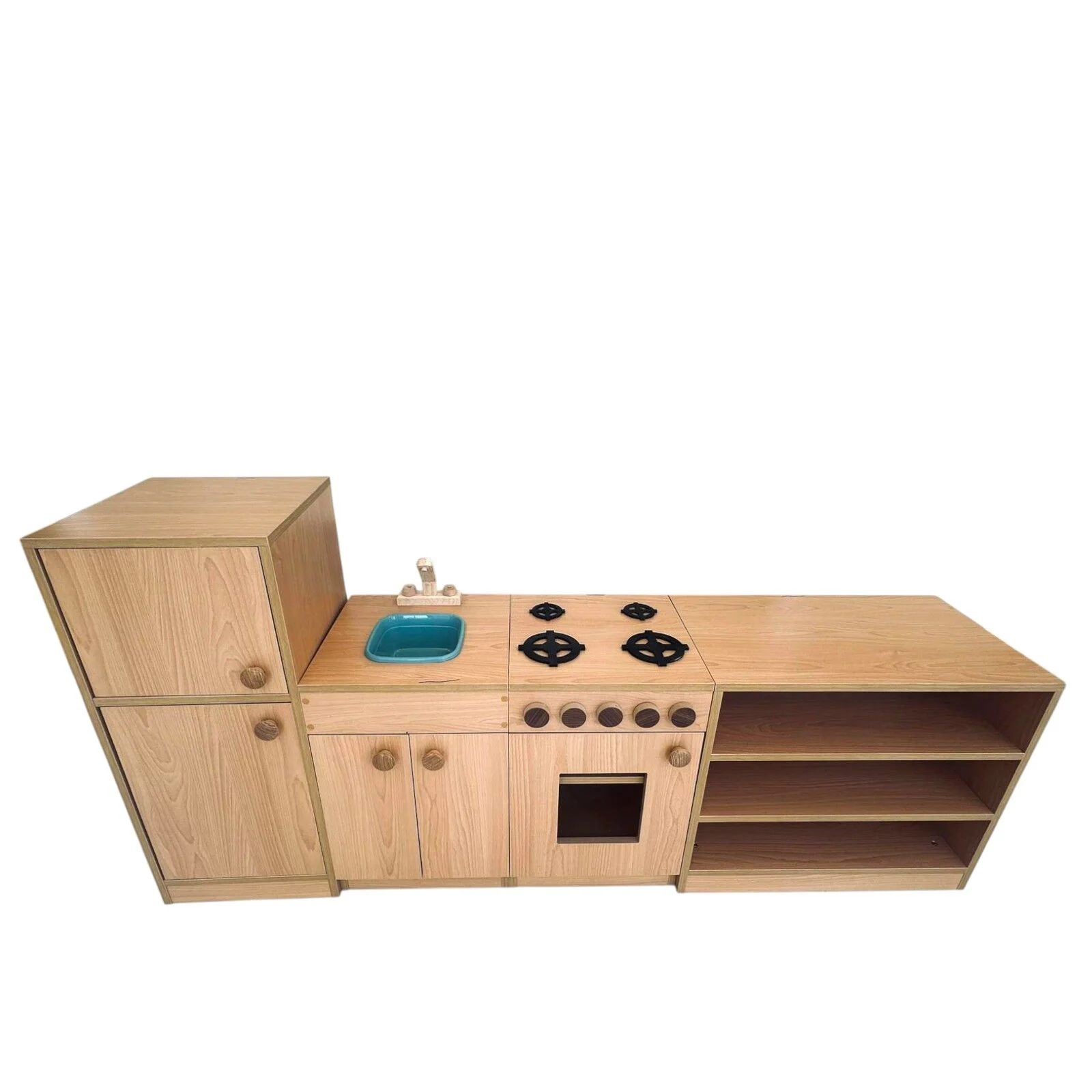 Anaokulu için kayın renk MDF mutfak seti