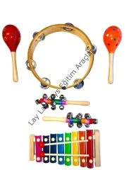 6 parça anaokulu müzik aleti seti