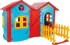 park ve bahçeler için ikili plastik çocuk oyun evi