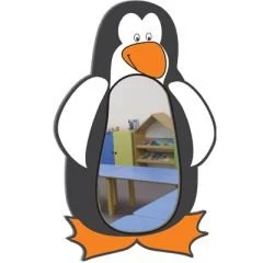 Penguen Figürlü Ayna anaokulu ve kreş lavabosu