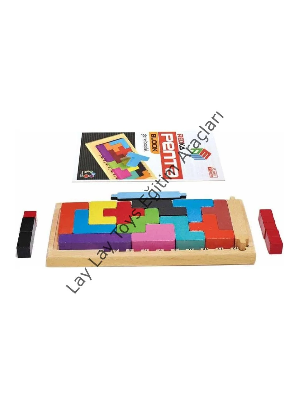 Ahşap penta blok oyunu okul öncesi çocuklar için eğitici inşa oyunu