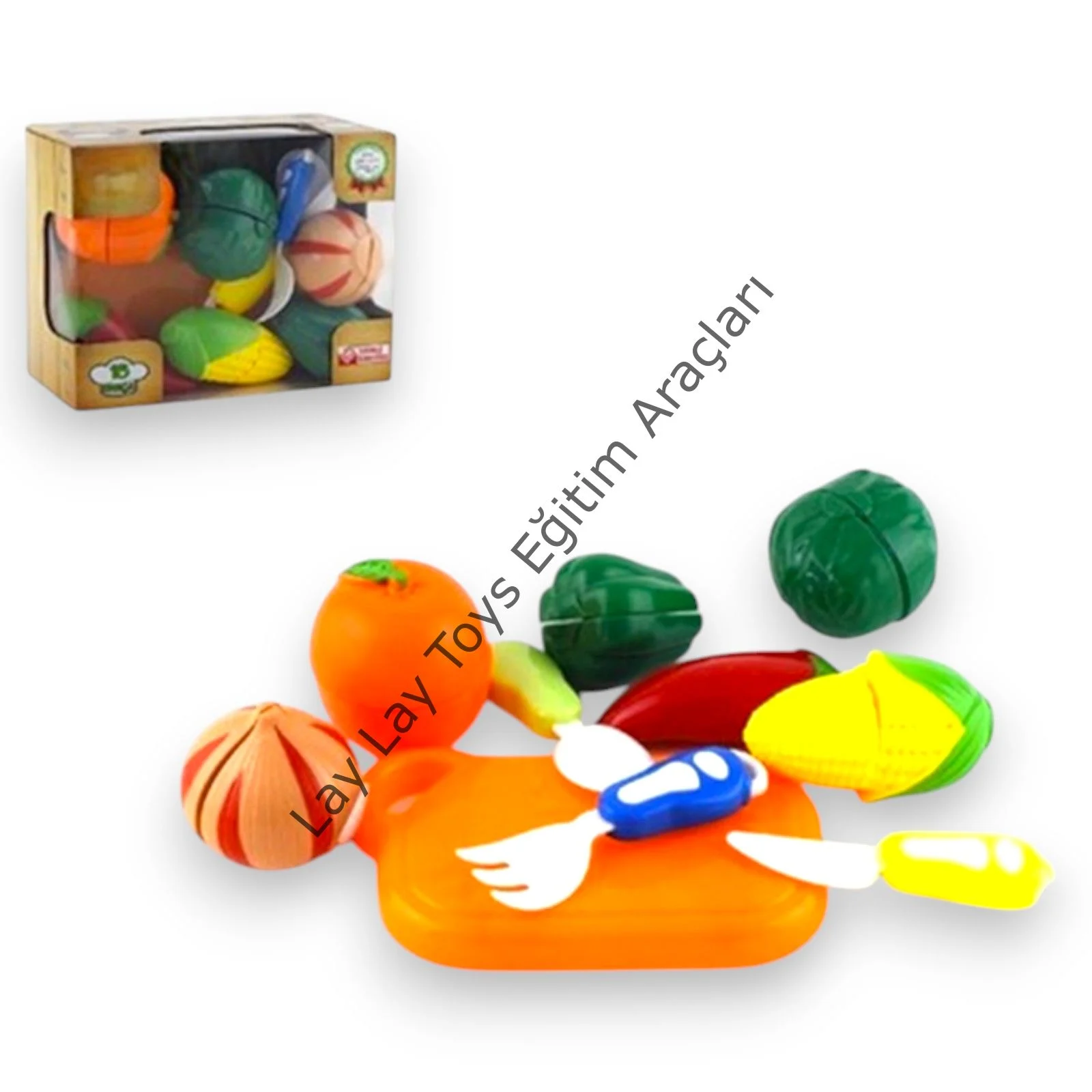 Plastik meyve kesme seti anaokulu ve kreşler için cırtlı eğitici evcilik oyuncağı