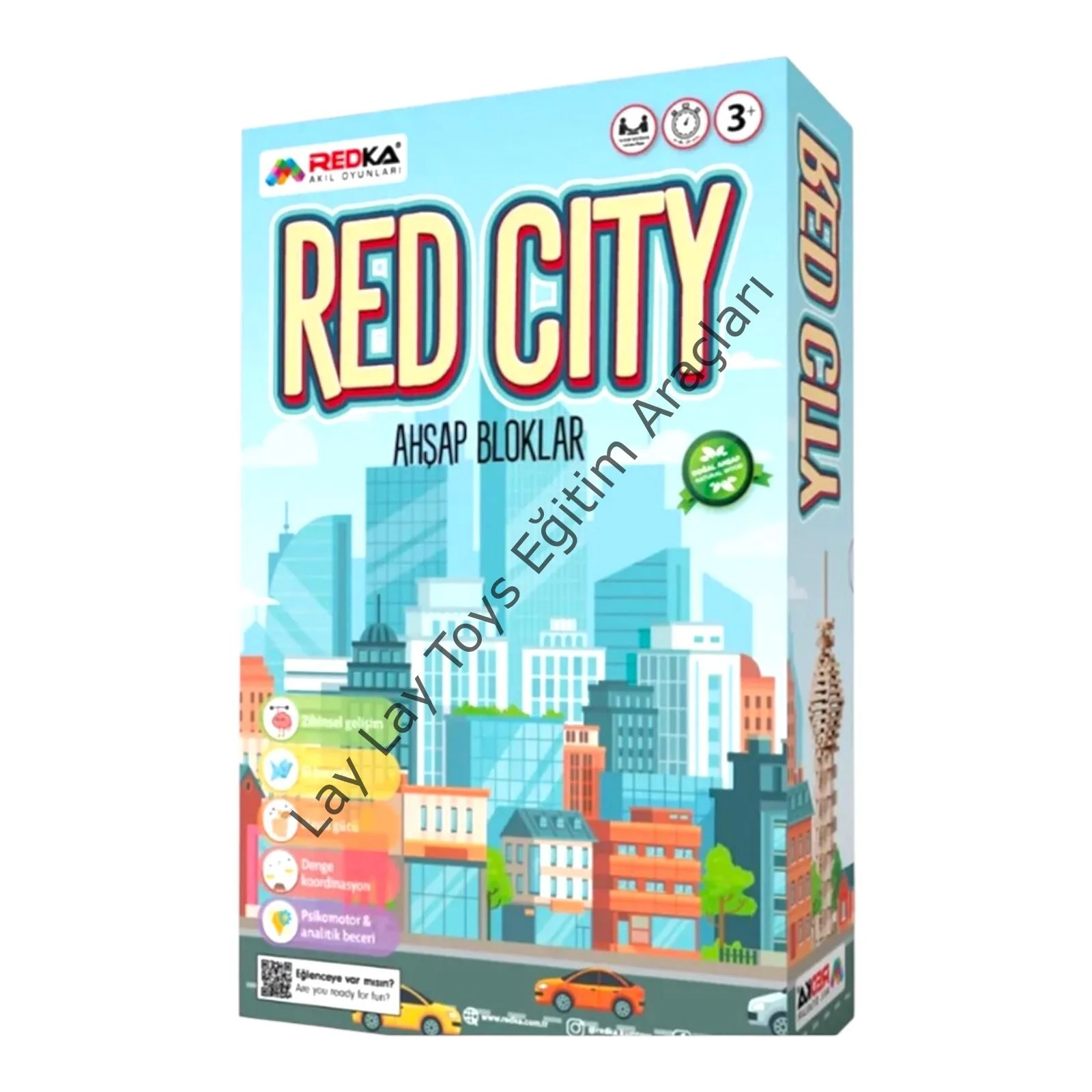 Redcity ahşap bloklar anaokulu için natural boyasız eğitici ahşap blok seti