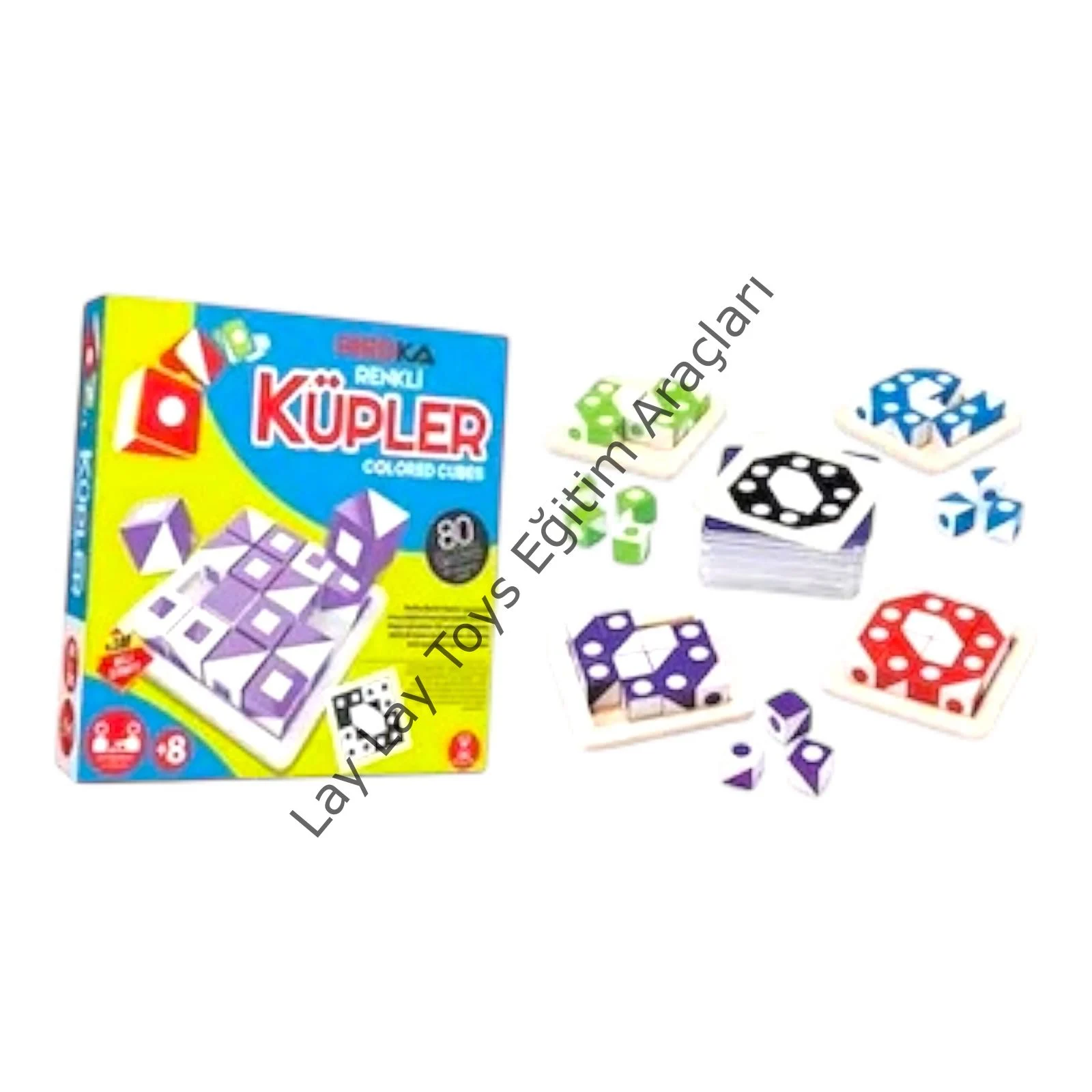 Renkli küpler oyunu anaokulu için görsel zeka ve mantık geliştirici eğitici oyun