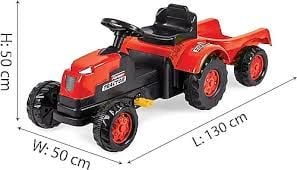 anaokulu için römorklu pedallı çocuk traktörü bahçe sürüş oyuncağı