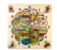 Saat 4 Mevsim Puzzle 33x33 cm ahşap anaokulu eğitici oyun