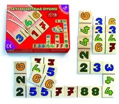 Sayıları Eşleştirme Oyunu Domino 36 parça ahşap matematik oyunu